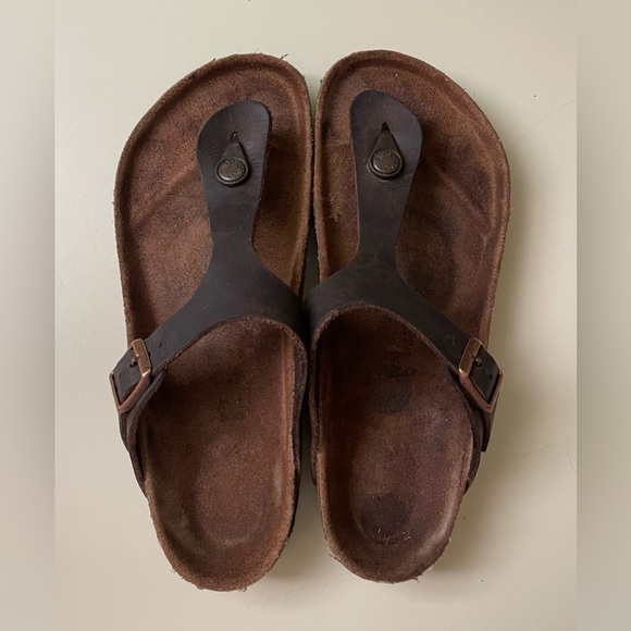 Birkenstock flip flops size 38 (7-7.5) in brown - Picture 1 of 6